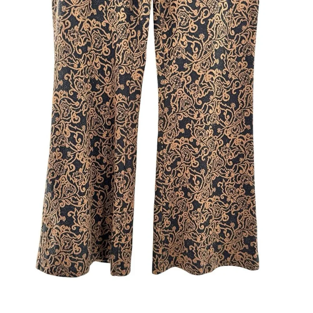 Soft Surroundings Paisley‎ Pull On Pants Size Large Flare Boho Hippie Stretch
